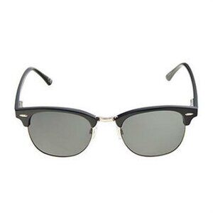 NWT Foster Grant Browline Polarized Sunglasses Black UV400 Protection #90420